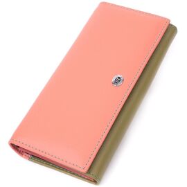Купить - Практичный кошелек для женщин из натуральной кожи ST Leather 22520 Разноцветный, фото , характеристики, отзывы