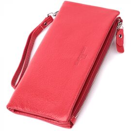 Придбати Гаманець-клатч для жінок з двома блискавками з натуральної шкіри ST Leather 22526 Червоний, image , характеристики, відгуки