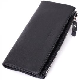 Придбати Жіночий гаманець-клатч із двома блискавками з натуральної шкіри ST Leather 22527 Чорний, image , характеристики, відгуки
