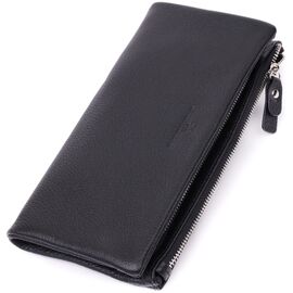 Купить - Женский кошелек-клатч с двумя молниями из натуральной кожи ST Leather 22527 Черный, фото , характеристики, отзывы
