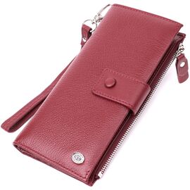 Купить - Вертикальный женский кошелек-клатч из натуральной кожи ST Leather 22535 Бордовый, фото , характеристики, отзывы