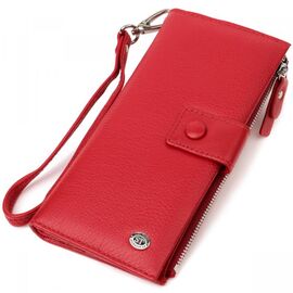 Купить Женский вертикальный кошелек-клатч из натуральной кожи ST Leather 22536 Красный, фото , характеристики, отзывы