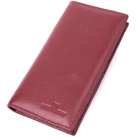 Купить - Женский вместительный вертикальный кошелек на магнитах из натуральной кожи ST Leather 22541 Бордовый, фото , характеристики, отзывы