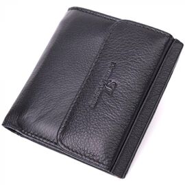 Купить Компактный женский кошелек с монетницей снаружи из натуральной кожи ST Leather 22542 Черный, фото , характеристики, отзывы