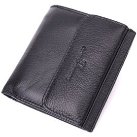 Купить - Компактный женский кошелек с монетницей снаружи из натуральной кожи ST Leather 22542 Черный, фото , характеристики, отзывы