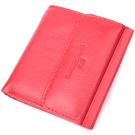 Купить - Яркий небольшой женский кошелек с монетницей снаружи из натуральной кожи ST Leather 22543 Красный, фото , характеристики, отзывы