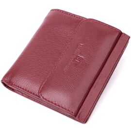 Купить - Небольшой женский кошелек с монетницей снаружи из натуральной кожи ST Leather 22544 Бордовый, фото , характеристики, отзывы