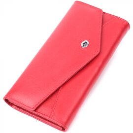 Придбати Жіночий гаманець з геометричним клапаном з натуральної шкіри ST Leather 22545 Червоний, image , характеристики, відгуки