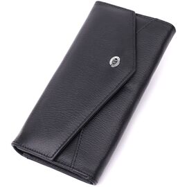 Купить - Кожаный женский кошелек с геометрическим клапаном ST Leather 22546 Черный, фото , характеристики, отзывы
