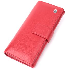Купить - Женский кошелек на четыре отделения для купюр из натуральной кожи ST Leather 22549 Красный, фото , характеристики, отзывы