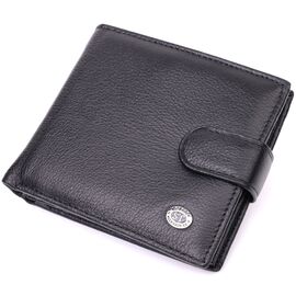 Купить - Мужской трендовый бумажник из натуральной кожи ST Leather 22553 Черный, фото , характеристики, отзывы
