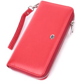 Купить - Стильный кошелек-клатч для женщин на одно отделение из натуральной кожи ST Leather 22561 Красный, фото , характеристики, отзывы