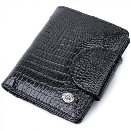 Купить Кошелек для женщин среднего размера из натуральной лакированной кожи ST Leather 22686 Черный, фото , характеристики, отзывы