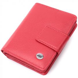 Купить Яркий женский кошелек с монетницей и блоком для пропусков из натуральной кожи ST Leather 22714 Красный, фото , характеристики, отзывы