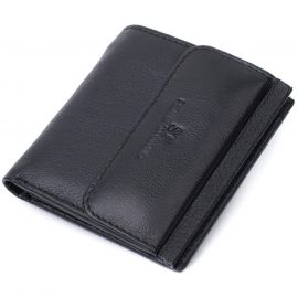 Купить Женский кошелек среднего размера из монетницей снаружи из натуральной кожи ST Leather 22719 Черный, фото , характеристики, отзывы