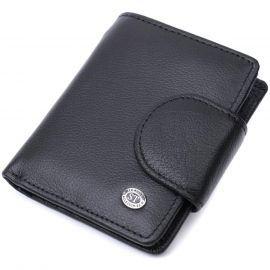 Купить Практичный кошелек для женщин с карманом для монет из натуральной кожи ST Leather 22725 Черный, фото , характеристики, отзывы