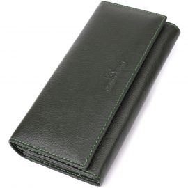 Купить Стильный кошелек у два сложения из натуральной кожи ST Leather 23066 Зеленый, фото , характеристики, отзывы