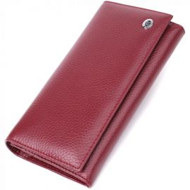 Купить Практичный кошелек для женщин из натуральной кожи ST Leather 23098 Бордовый, фото , характеристики, отзывы