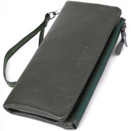 Купить Удобный кошелек для женщин с кистевым ремнем из натуральной кожи ST Leather 23104 Зеленый, фото , характеристики, отзывы