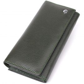 Купить Стильный кошелек для женщин с монетницей из натуральной кожи ST Leather 23106 Зеленый, фото , характеристики, отзывы