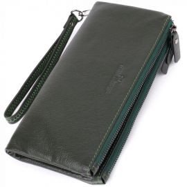 Купить Красивый кожаный кошелек на три отделения ST Leather 23110 Зеленый, фото , характеристики, отзывы