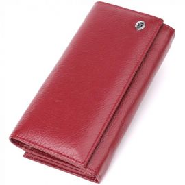 Купить Модный женский кошелек на магнитах из натуральной кожи ST Leather 23113 Бордовый, фото , характеристики, отзывы
