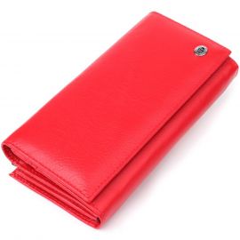 Купить Яркий женский кошелек на магнитах из натуральной кожи ST Leather 23114 Красный, фото , характеристики, отзывы