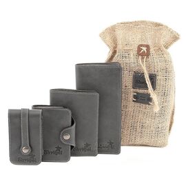 Купить Эксклюзивный набор из стильных кожаных аксессуаров SHVIGEL 10079, Черный, фото , характеристики, отзывы