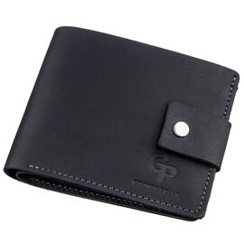 Купить - Компактное мужское портмоне в винтажном стиле GRANDE PELLE 11228 Черное, фото , характеристики, отзывы