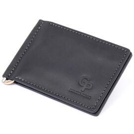 Купить Стильное портмоне с зажимом для денег без застежки винтажное GRANDE PELLE 11296 Черное, фото , характеристики, отзывы
