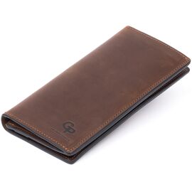 Купить - Вертикальный бумажник матовый на магнитной кнопке GRANDE PELLE 11314 Шоколадный, фото , характеристики, отзывы
