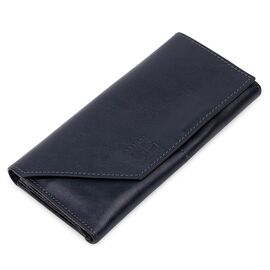 Купить - Горизонтальное стильное портмоне унисекс GRANDE PELLE 11557 Синий, фото , характеристики, отзывы
