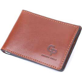 Купить - Удобный кожаный зажим для денег GRANDE PELLE 11636 Коричневый, фото , характеристики, отзывы