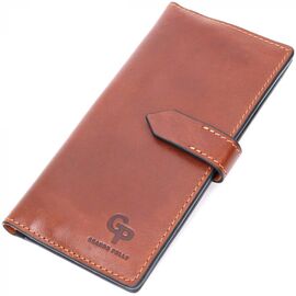 Придбати Цікавий вертикальний гаманець із натуральної шкіри GRANDE PELLE 11660 Коричневий, image , характеристики, відгуки