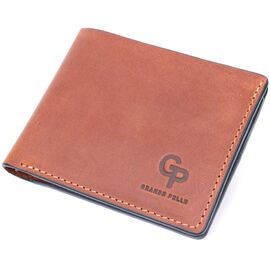 Купить - Компактный кошелек из натуральной кожи без застежки GRANDE PELLE 11661 Коричневый, фото , характеристики, отзывы