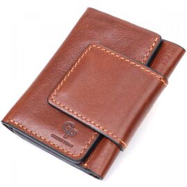 Придбати Невеликий гаманець з натуральної шкіри в три додавання GRANDE PELLE 11662 Коричневий, image , характеристики, відгуки