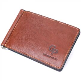 Купить - Надежный кожаный зажим для денег GRANDE PELLE 11668 Коричневый, фото , характеристики, отзывы