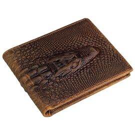 Кошелек мужской Vintage 14380 фактура кожи под крокодила коричневый, фото 