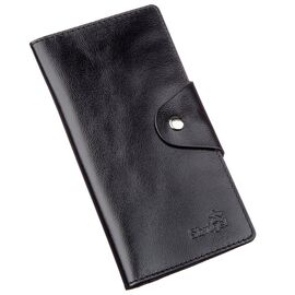 Купить - Бумажник мужской вертикальный из кожи алькор на кнопках SHVIGEL 16177 Черный, Черный, фото , характеристики, отзывы