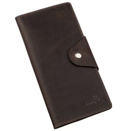 Купить Бумажник вертикальный из винтажной кожи на кнопках SHVIGEL 16180 Коричневый, Коричневый, фото , характеристики, отзывы