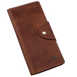 Купить - Бумажник мужской вертикальный из винтажной кожи на кнопках SHVIGEL 16181 Коричневый, Коричневый, фото , характеристики, отзывы