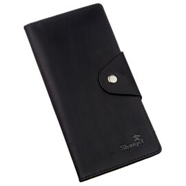 Купить Бумажник мужской вертикальный из винтажной кожи на кнопках SHVIGEL 16182 Черный, Черный, фото , характеристики, отзывы