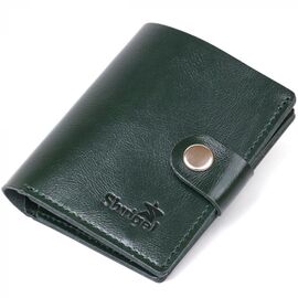 Придбати Чоловіче стильне шкіряний портмоне Shvigel 16483 Зелений, image , характеристики, відгуки