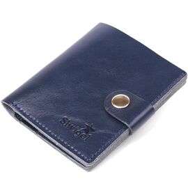 Купить Удобное портмоне из натуральной кожи Shvigel 16507 Синий, фото , характеристики, отзывы