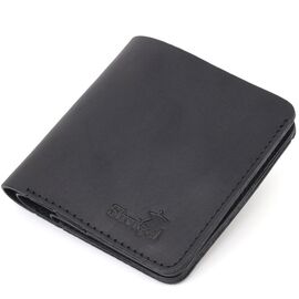 Придбати Матове чоловіче портмоне з натуральної шкіри Shvigel 16600 Чорний, image , характеристики, відгуки