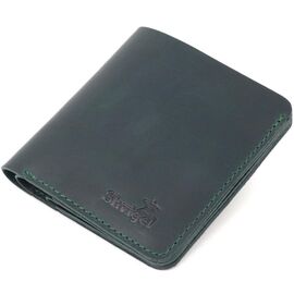 Придбати Невелике вінтажне шкіряне портмоне Shvigel 16603 Зелений, image , характеристики, відгуки