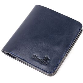 Купить - Удобное портмоне из натуральной кожи Shvigel 16611 Синий, фото , характеристики, отзывы