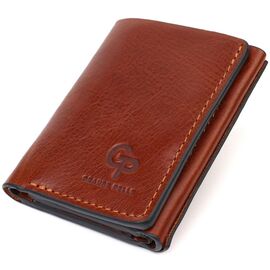 Придбати Стильний чоловічий гаманець у три складання GRANDE PELLE 16786 Коричневий, image , характеристики, відгуки