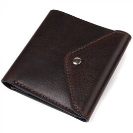 Купить - Мужской кошелек из глянцевой натуральной кожи GRANDE PELLE 16814 Коричневый, фото , характеристики, отзывы