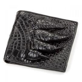 Купить - Кошелек мужской из натуральной кожи крокодила черный 18200, фото , характеристики, отзывы